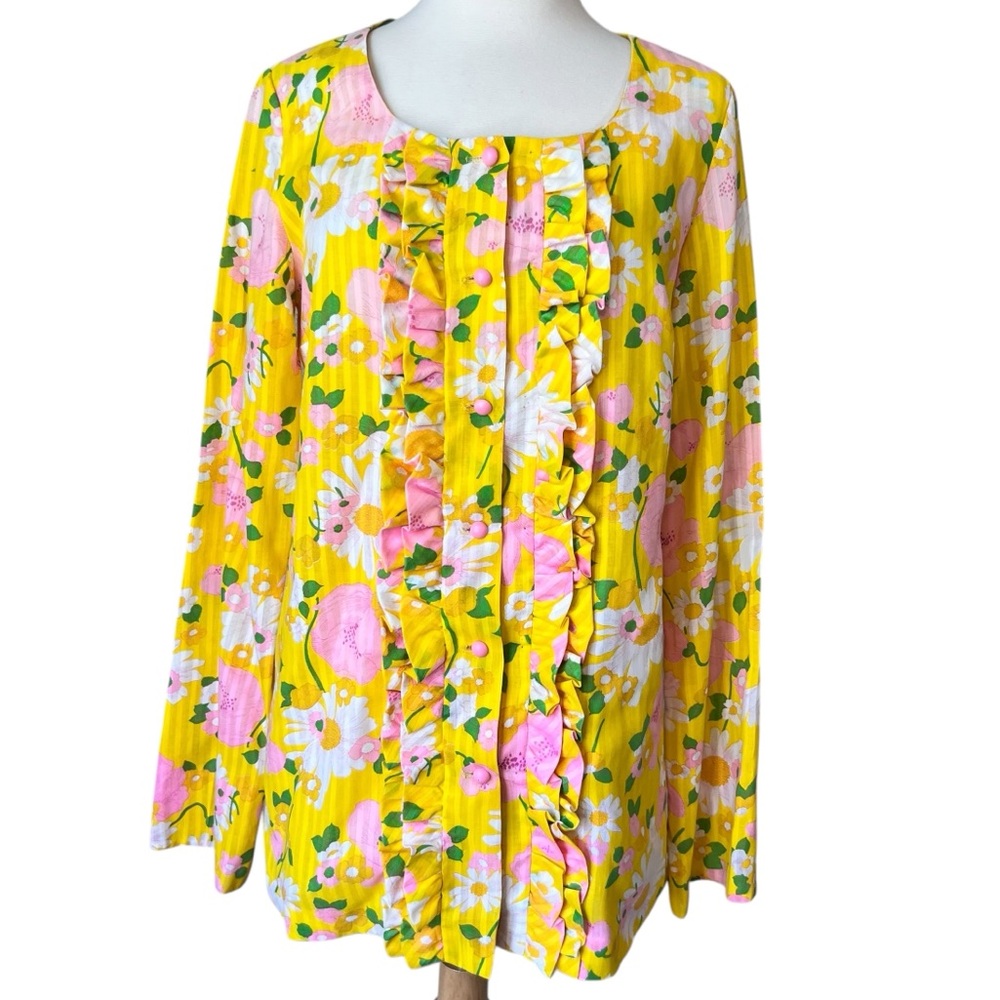 Vintage Sandcastle Floral Button Down Blouse